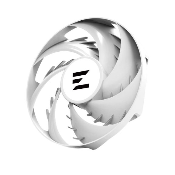 Zalman ZM-AF120 ARGB WHITE 120 mm-es PWM házhűtő ventilátor vibráló ARGB fénnyel.