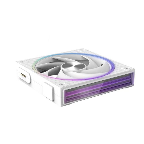 Zalman ZM-DF120 házventilátor, 120 mm, PWM, ARGB világítás, mágneses rögzítés, fehér - ZM-DF120-WHITE
