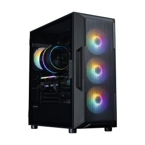   Zalman i3 NEO V2 ATX miditorony számítógépház, 4x ventilátor, edzett üveg, fekete