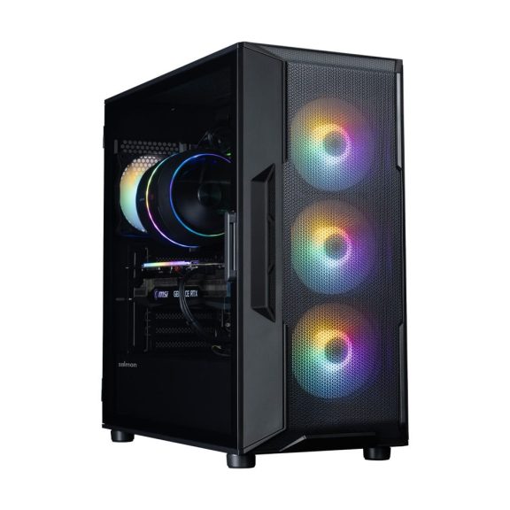 Zalman i3 NEO V2 ATX miditorony számítógépház, 4x ventilátor, edzett üveg, fekete
