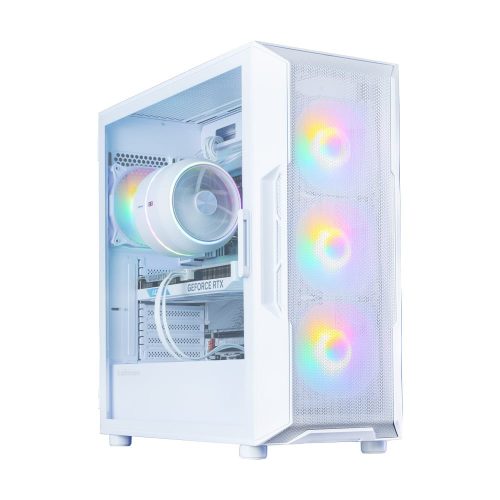 Zalman i3 NEO V2 ATX miditorony számítógépház, 4x ventilátor, edzett üveg, fehér