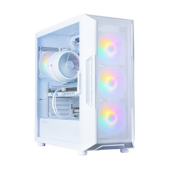 Zalman i3 NEO V2 ATX miditorony számítógépház, 4x ventilátor, edzett üveg, fehér