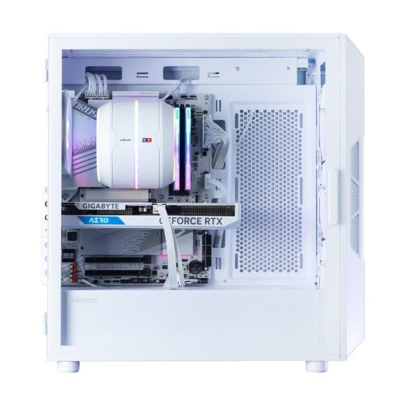 Zalman i3 NEO V2 ATX miditorony számítógépház, 4x ventilátor, edzett üveg, fehér