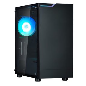 Zalman T4 Plus fekete microATX számítógépház RGB világítással és üveg oldallappal
