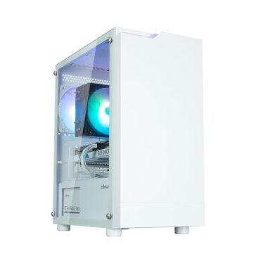 Zalman T4 Plus fehér microATX számítógépház RGB világítással és üveg oldallappal