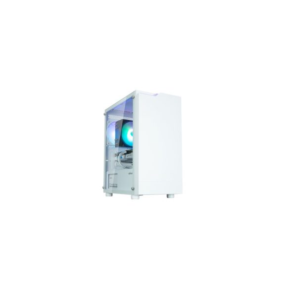 Zalman T4 Plus fehér microATX számítógépház RGB világítással és üveg oldallappal