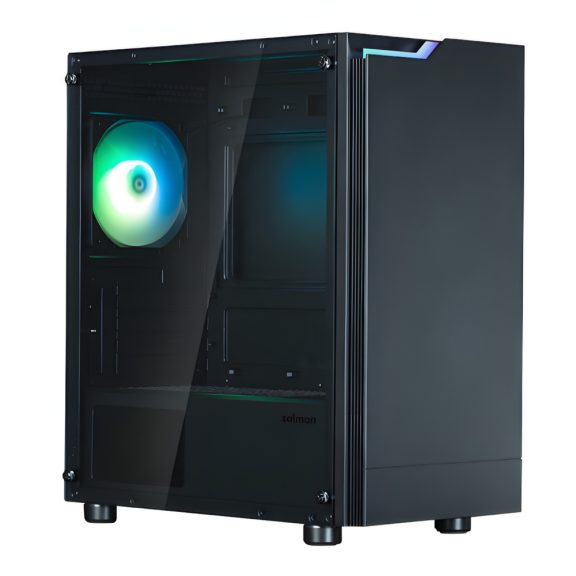 Zalman T4 Plus fekete microATX számítógépház RGB világítással és üveg oldallappal