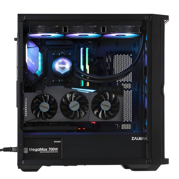 Zalman Z10 PLUS ARGB világítású számítógépház átlátszó oldallappal