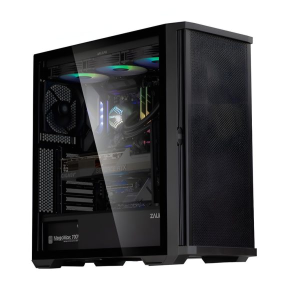 Zalman Z10 számítógépház edzett üveg oldallappal és előre szerelt ventilátorokkal