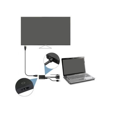 VGA apa - HDMI anya átalakító adapter 28cm, fekete