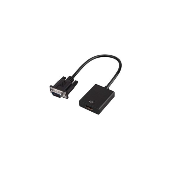 VGA apa - HDMI anya átalakító adapter 28cm, fekete