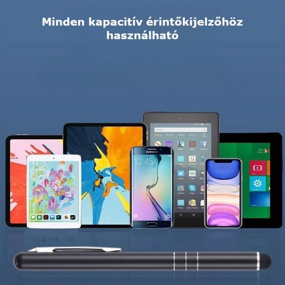 Érintőkijelző toll kapacitív kijelzőkhöz, fekete