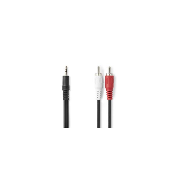 Nedis sztereó audio kábel 3.5mm jack apa - 2x RCA apa 10m, fekete