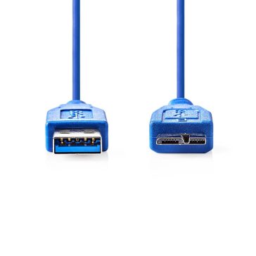 Nedis USB 3.2 Gen1 A–Micro USB kábel 2m, kék