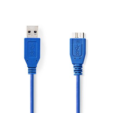 Nedis USB 3.2 Gen1 A–Micro USB kábel 0.5m, kék