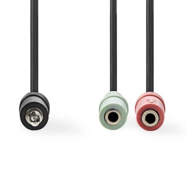 Nedis sztereó audio splitter kábel 3.5mm jack apa - 2x jack anya 0.2m, fekete