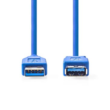 Nedis USB 3.2 Gen 1 hosszabbító kábel 3m, USB-A apa - USB-A anya, kék