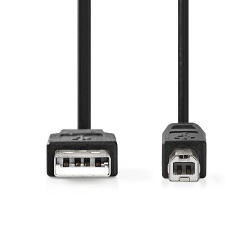 Nedis USB 2.0 A-B kábel 2m, fekete