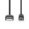 Nedis USB 2.0 A-B kábel 2m, fekete