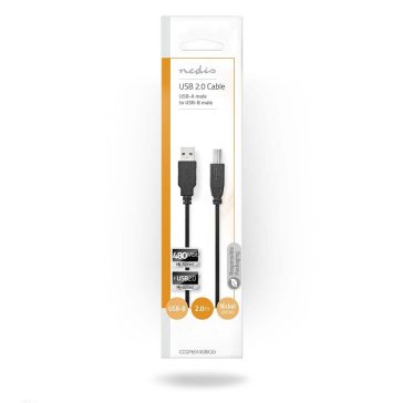 Nedis USB 2.0 A-B kábel 2m, fekete