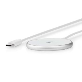   Nedis WCHAQM200SI mágneses vezeték nélküli töltő, 15 W, USB-C, 1 m kábel