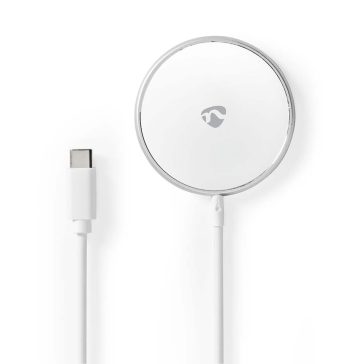   Nedis WCHAQM200SI mágneses vezeték nélküli töltő, 15 W, USB-C, 1 m kábel