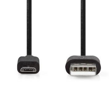Nedis USB 2.0 A–Micro-B kábel 1m, fekete