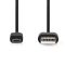 Nedis USB 2.0 A–Micro-B kábel 1m, fekete