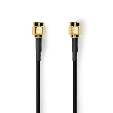 Nedis SMA antenna kábel 1m, SMA apa - SMA apa, aranyozott, fekete
