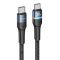 Usams U76 USB Type-C PD adat- és töltőkábel 100W, fekete, 1.2m
