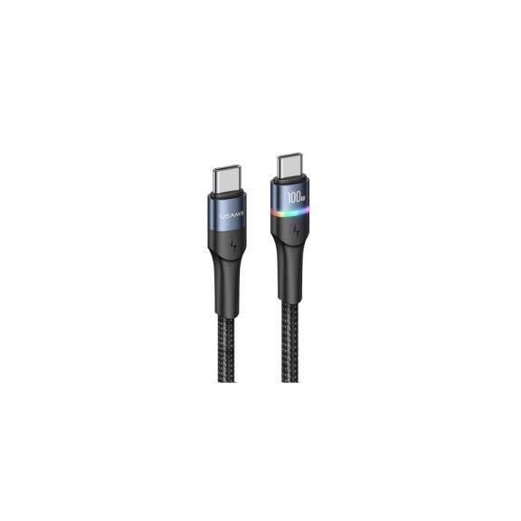 Usams U76 USB Type-C PD adat- és töltőkábel 100W, fekete, 1.2m