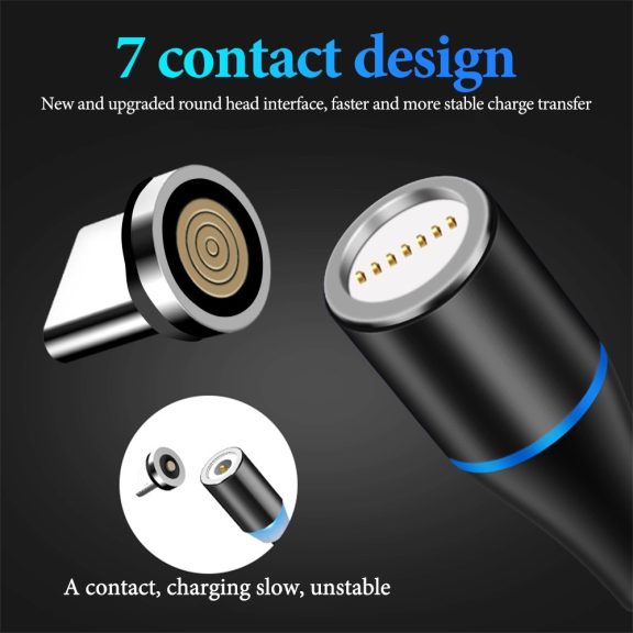 WPOWER 18W 3 az 1-ben mágneses USB kábel 2.0m, ezüst