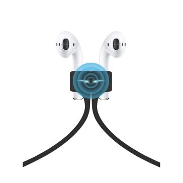   Elvesztésgátló szilikon nyakpánt AirPods fülhallgatókhoz, mágneses, fekete