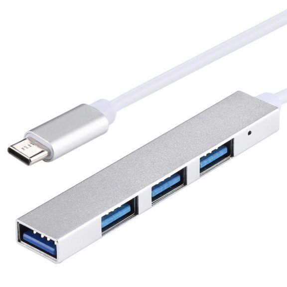 T81 Type-C - 4xUSB3.0 USB HUB, ezüst