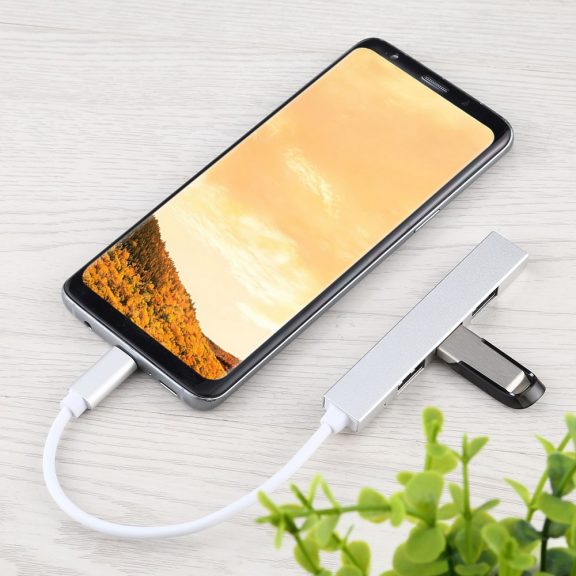 T81 Type-C - 4xUSB3.0 USB HUB, ezüst