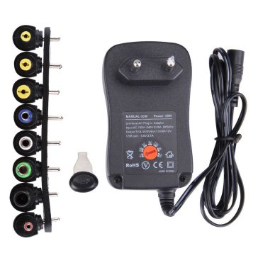 Univerzális hálózati adapter 3-12V 2.5A, USB kimenettel