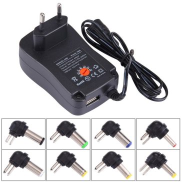 Univerzális hálózati adapter 3-12V 2.5A, USB kimenettel