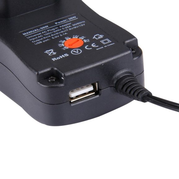 Univerzális hálózati adapter 3-12V 2.5A, USB kimenettel