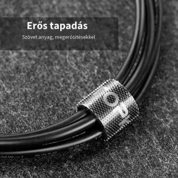 Topk tépőzáras kábelrendező 4x1.0m, fekete