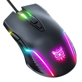   Onikuma CW905 gamer egér, vezetékes, RGB világítás, 6400 DPI, fekete