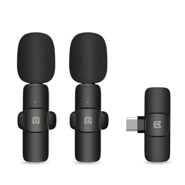   Puluz PU3151B dupla mikrofon, USB Type-C vevőegységgel, csíptetős