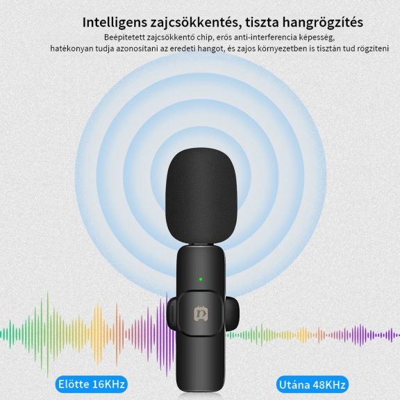 Puluz PU3151B dupla mikrofon, USB Type-C vevőegységgel, csíptetős