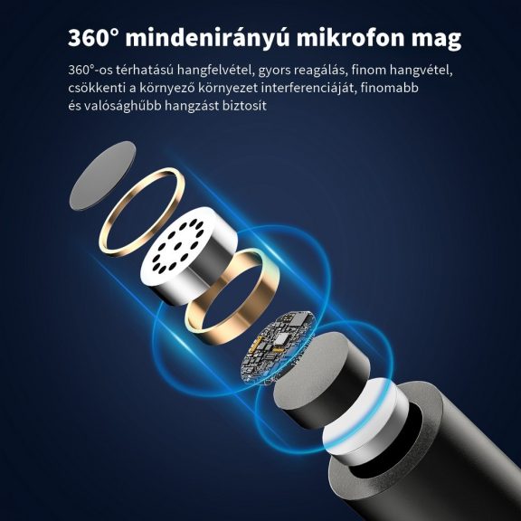 Puluz PU3151B dupla mikrofon, USB Type-C vevőegységgel, csíptetős