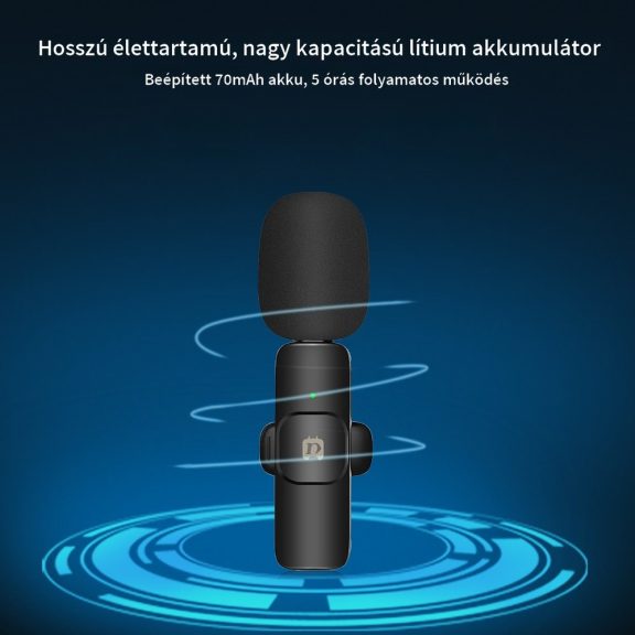 Puluz PU3151B dupla mikrofon, USB Type-C vevőegységgel, csíptetős