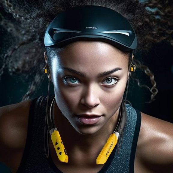 Wekome VC02 nyakpántos sport fülhallgató fekete-sárga színben, Bluetooth 5.2 kapcsolattal és gyors töltéssel