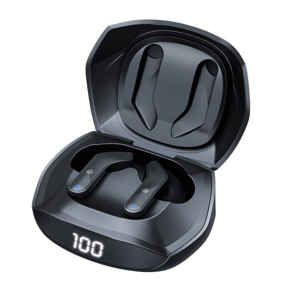 Onikuma T33 TWS Bluetooth 5.3 gamer fülhallgató fekete színben, LED kijelzővel és töltőtokkal