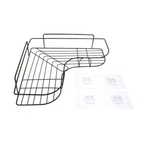   Többfunkciós sarok tároló fúrásmentes rögzítéssel, fekete