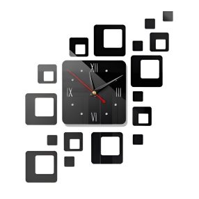 DIY 3D akrill falióra római számok, fekete