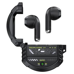 Onikuma T309 TWS Bluetooth 5.3 headset fekete színben, cink ötvözetű töltőtokkal