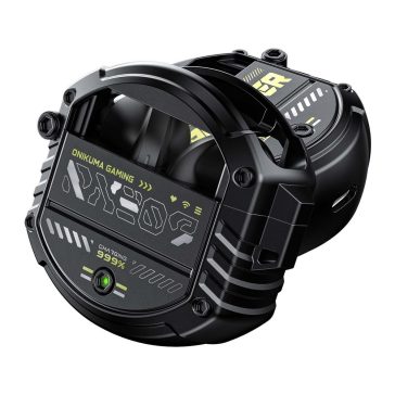 Onikuma T309 TWS Bluetooth 5.3 headset fekete színben, cink ötvözetű töltőtokkal